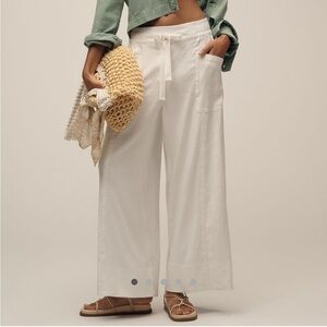 Maeve Linen Blend Pull-On Wide Leg Pants M